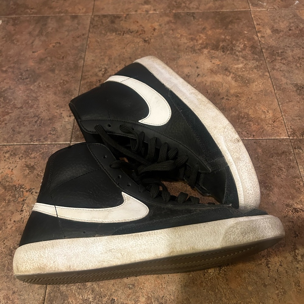 Nike Black and White Mid-Top Sneakers